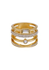 Vince Camuto Crystal Multiband Ring - Size 7 in Gold at Nordstrom Rack