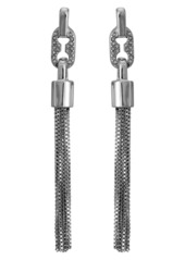 Vince Camuto Crystal Pavé Tassel Chain Earrings in Silver Tone at Nordstrom Rack