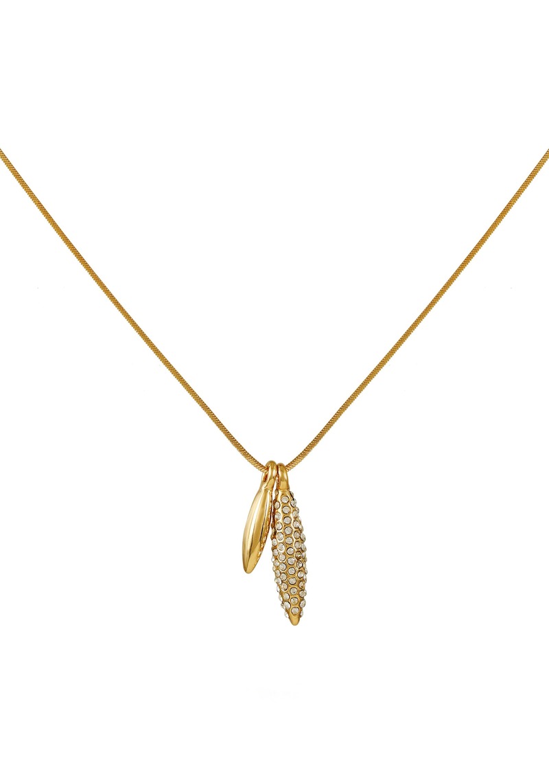 Vince Camuto Crystal Stone Leaf Pendant Necklace in Gold at Nordstrom Rack