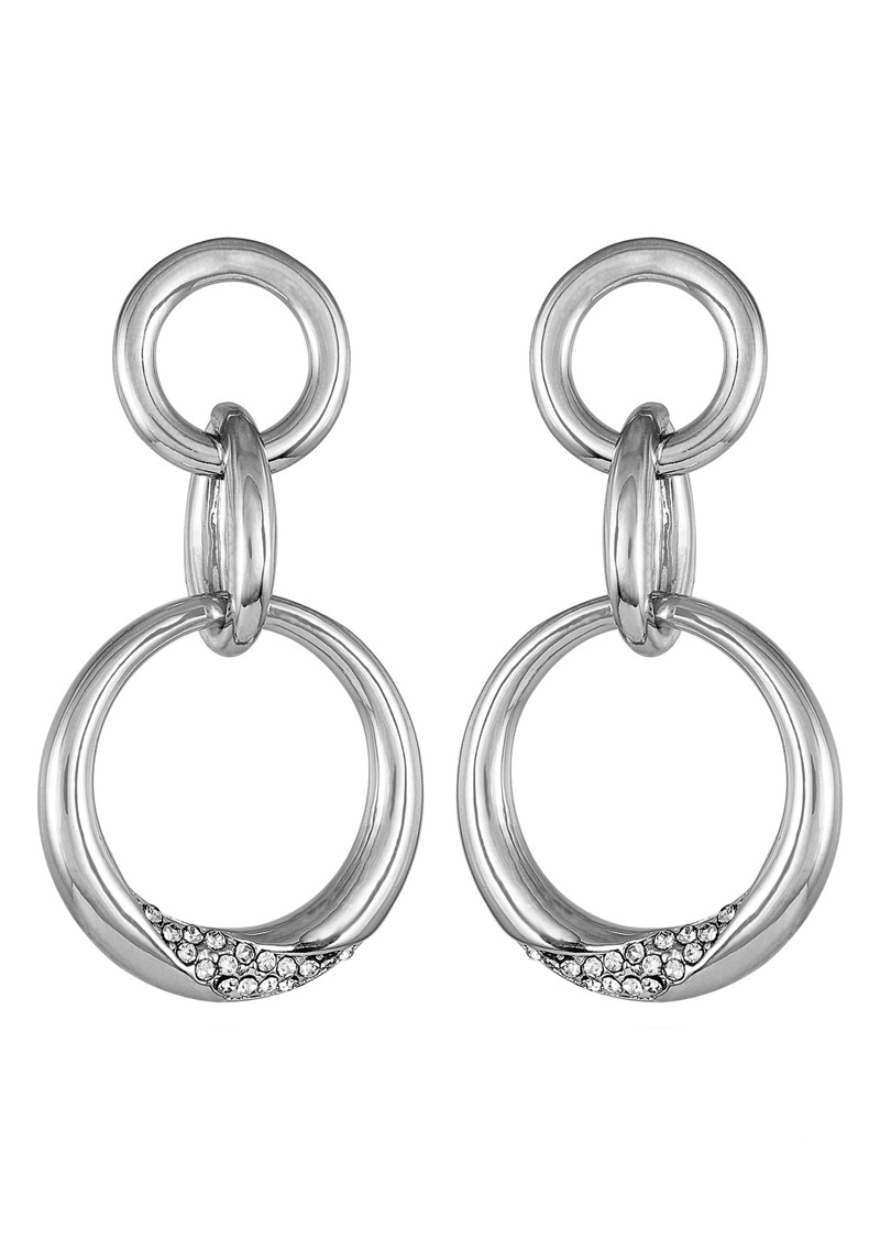 Vince Camuto Crystal Triple Link Drop Earrings in Silver Tone at Nordstrom Rack
