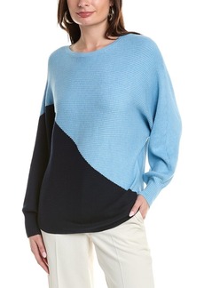 Vince Camuto Dolman Sleeve Asymmetrical Colorblocked Sweater