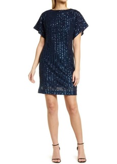 Vince Camuto Dolman Sleeve Sequin Dress in Navy at Nordstrom
