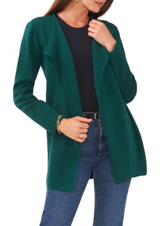 Vince Camuto Drape Front Combed Cotton Cardigan in Rich Spruce at Nordstrom Rack