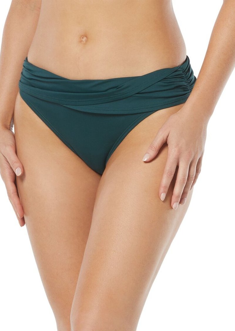 Vince Camuto Draped High-Waist Bikini Bottom