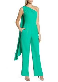 Vince Camuto Draped One-Shoulder Jumpsuit in Green at Nordstrom