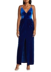 Vince Camuto Draped Velvet Gown