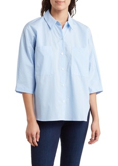 Vince Camuto Drop Shoulder Button-Up Shirt in Blue/White at Nordstrom Rack