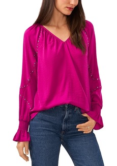 Vince Camuto Embroidered Sleeve Blouse