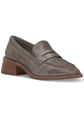 Vince Camuto Enachel Block-Heel Tailored Loafer Flats - Warm Caramel