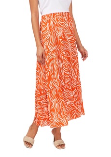Vince Camuto Etched Zebra Print Maxi Skirt in Sunset Orange at Nordstrom