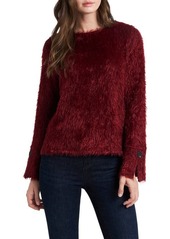 Vince Camuto Eyelash Fuzzy Sweater in Deep Red at Nordstrom
