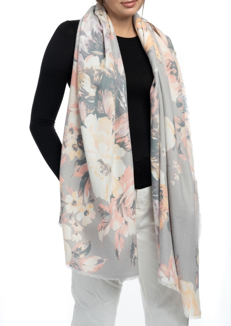 Vince Camuto Fall Blooms Super Soft Scarf - Gray