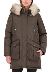 Vince Camuto Faux-Fur-Trim Hooded Water-Resistant Parka Coat