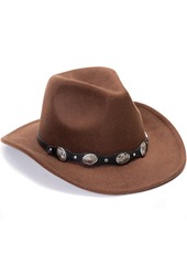 Vince Camuto Felted Cowboy Hat with Conch Belt - Black
