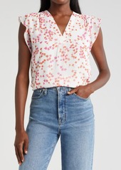 Vince Camuto Floral Flutter Sleeve Top