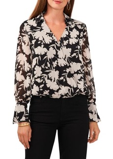 Vince Camuto Floral Long Sleeve Bubble Top