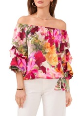 Vince Camuto Floral Off the Shoulder Bubble Sleeve Top