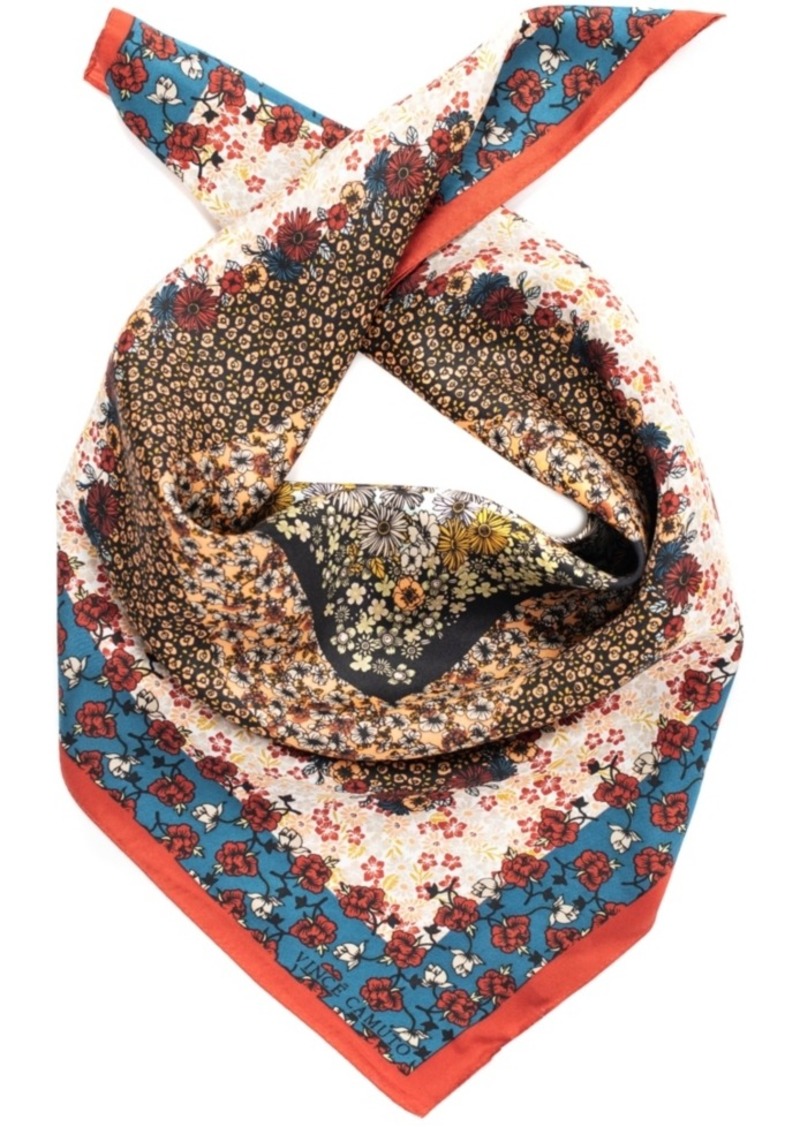 Vince Camuto Floral Patch Silk Square Scarf