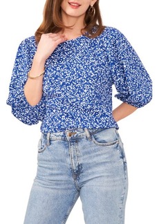 Vince Camuto Floral Print Puff Sleeve Top