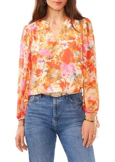 Vince Camuto Floral Print Ruffle Top