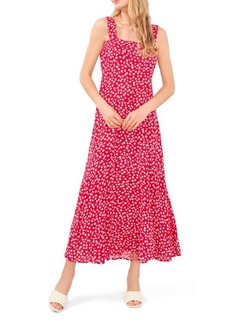 Vince Camuto Floral Print Sleeveless Challis Midi Dress in Berry Pink at Nordstrom