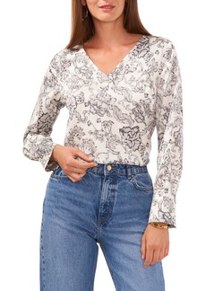 Vince Camuto Floral Print Top in New Ivory at Nordstrom Rack