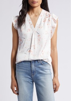 Vince Camuto Floral Ruffle Cap Sleeve Top