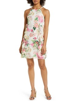 Vince Camuto Floral Ruffle Chiffon Dress in Ivory Multi at Nordstrom