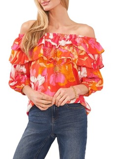Vince Camuto Floral Ruffle Off the Shoulder Blouse