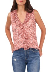 Vince Camuto Floral Ruffle Sleeveless Blouse