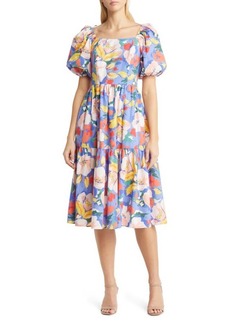 Vince Camuto Floral Tiered Cotton Dress