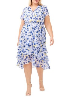 Vince Camuto Floral Tiered High-Low Dress