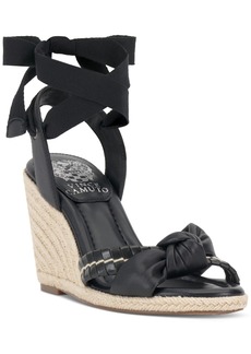 Vince Camuto Floriana Lace-Up Espadrille Wedge Sandals - Black