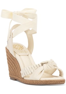 Vince Camuto Floriana Lace-Up Espadrille Wedge Sandals - Creamy White