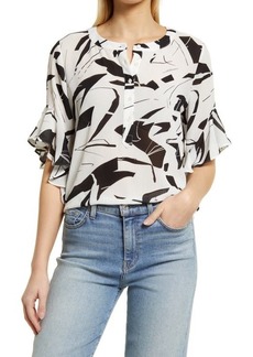 Vince Camuto Flutter Sleeve Blouse in New Ivory at Nordstrom