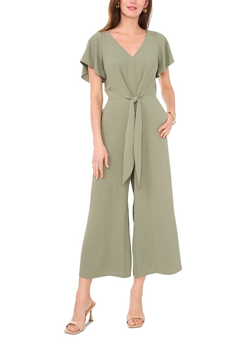 Vince Camuto Flutter Sleeve Cropped Wide Leg Jumpsuit