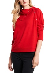 Vince Camuto Foldover Neck Long Sleeve Top in Ultra Red at Nordstrom