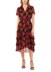 Vince Camuto Four Tier Layered Midi Dress