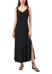 Vince Camuto Gathered Strap Maxi Dress in Rich Black at Nordstrom