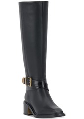 Vince Camuto Gini Buckled Knee-High Riding Boots - Whiskey