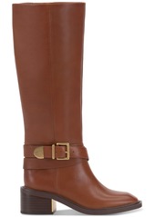 Vince Camuto Gini Extra Wide-Calf Buckled Knee-High Riding Boots - Whiskey