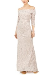 Vince Camuto Glitter Off-The-Shoulder Gown