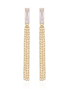 Vince Camuto Gold-Tone Glass Stone Baguette Fringe Drop Earrings - Gold