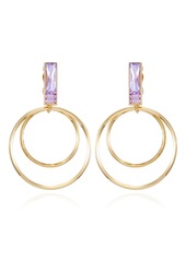 Vince Camuto Gold-Tone Glass Stone Door Knocker Clip On Earrings - Gold