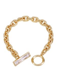 Vince Camuto Gold-Tone Glass Stone Toggle Chain Bracelet - Gold