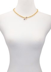"Vince Camuto Gold-Tone Glass Stone Toggle Necklace, 18"" - Gold"