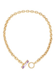 "Vince Camuto Gold-Tone Glass Stone Toggle Necklace, 18"" - Gold"