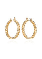 Vince Camuto Gold Tone Textured Woven Hoop Earrings - Gold