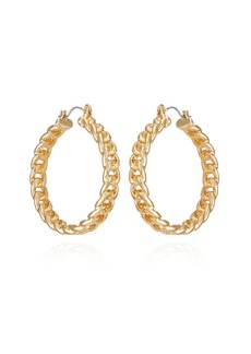 Vince Camuto Gold Tone Textured Woven Hoop Earrings - Gold