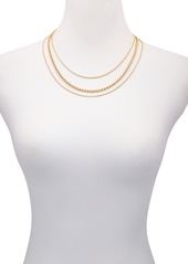 Vince Camuto Gold-Tone Tri-Layered Chain Necklace - Gold